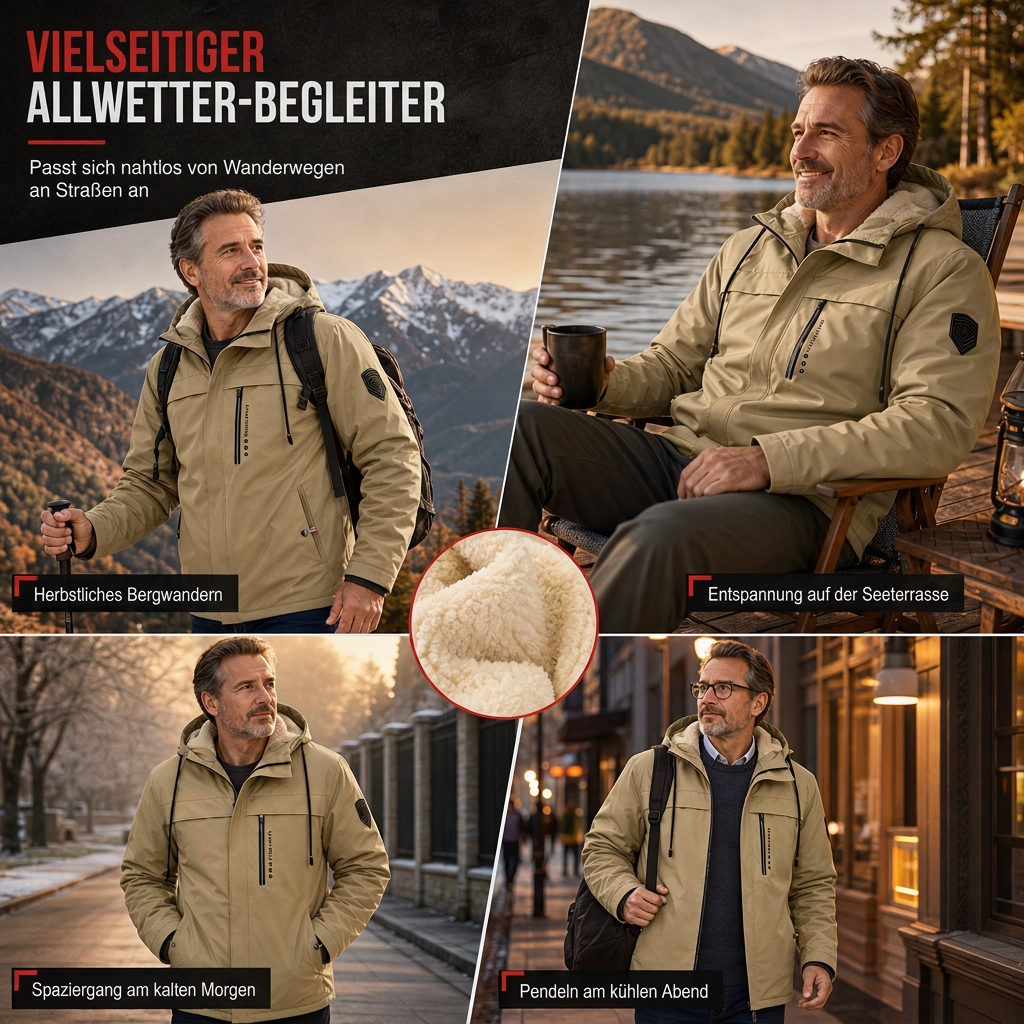 🥳 Über 90 % Wiederkaufrate! Herren-Mantel im American-Retro-Stil mit Plüschfutter – lockere Passform für Frühling & Herbst