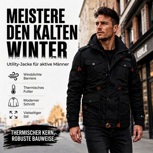 🎯 50% Rabatt + Gratis Versand! 🚚 Wärmende Winterjacke für Herren mit abnehmbarer Kapuze