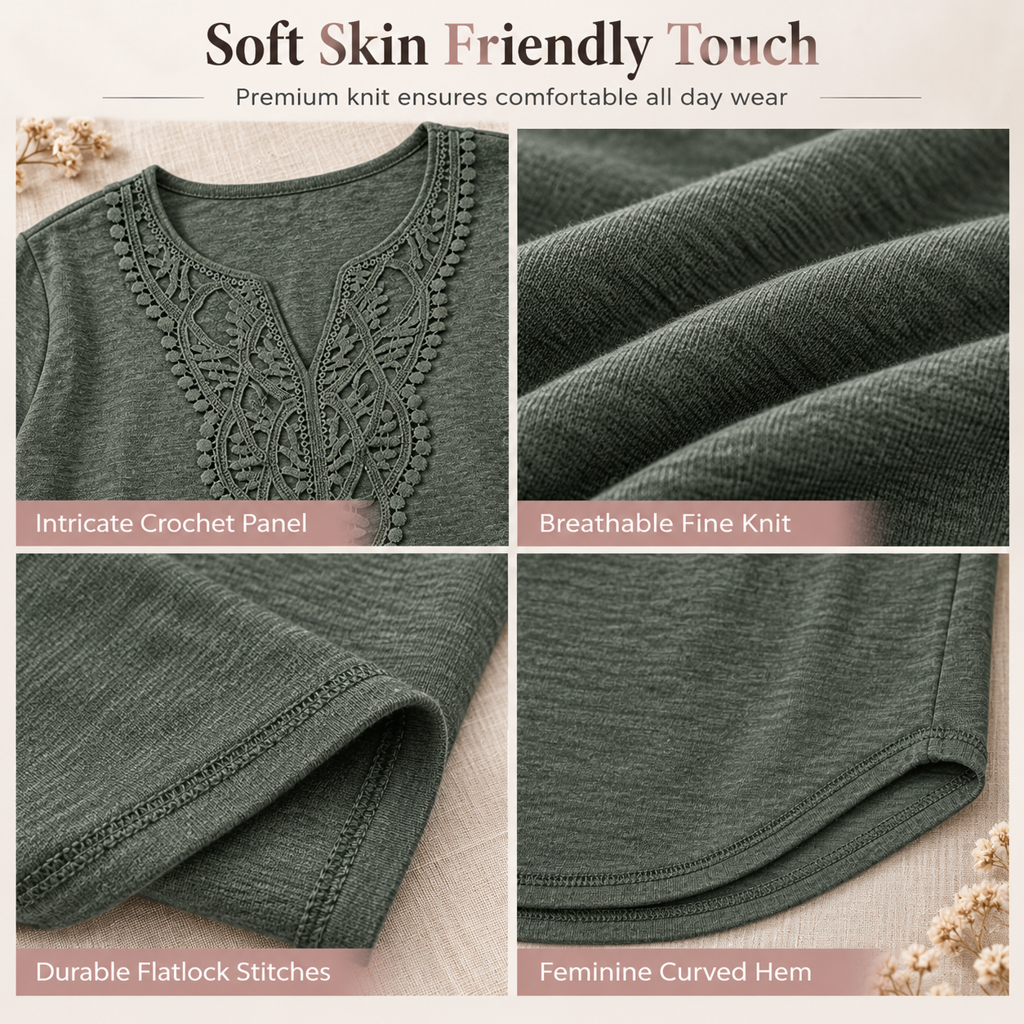🔥Beliebtes Produkt ！✨Bohemische Damen-Bluse aus Spitze mit V-Ausschnitt, langen Ärmeln und lockerer Passform
