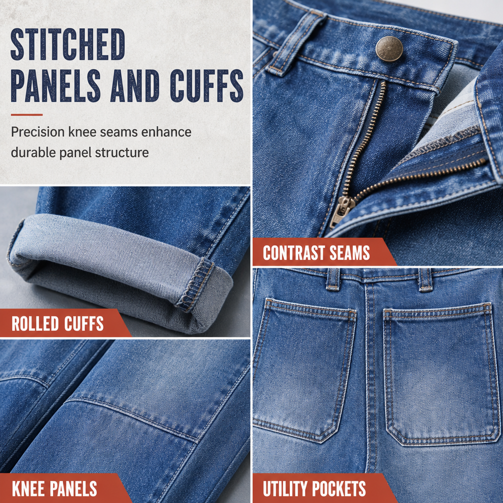🔥Beliebtes Produkt ！✨Damen Stretchjeans in Übergröße, mittlere Taille, verkürzte Hosen, Denimhosen mit schmalem Knöchelbund und gesteppten aufgesetzten Taschen