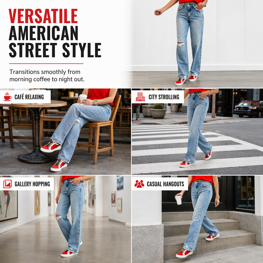 🔥 50% RABATT – nur heute! Damen High-Waist Jeans – ausgefranst & Wide-Leg, lässig & bequem