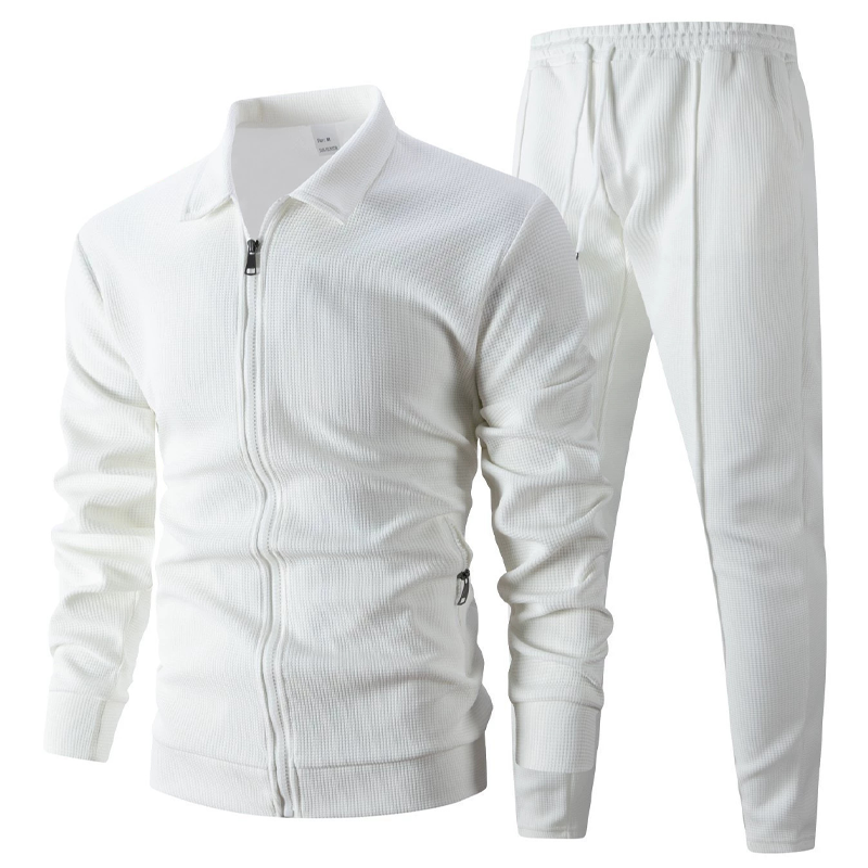 🔥Beliebtes Produkt ！✨Herren stilvolles 2-teiliges Set: Jacke mit Hemdkragen und Jogginghose