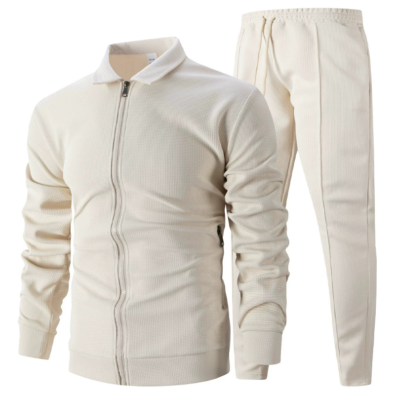 🔥Beliebtes Produkt ！✨Herren stilvolles 2-teiliges Set: Jacke mit Hemdkragen und Jogginghose