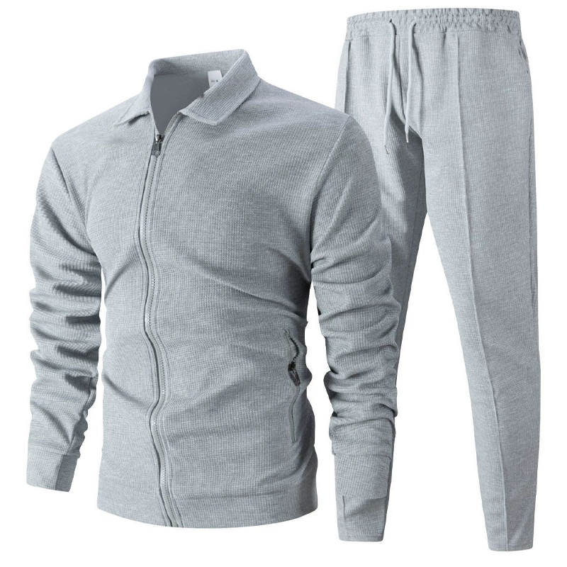 🔥Beliebtes Produkt ！✨Herren stilvolles 2-teiliges Set: Jacke mit Hemdkragen und Jogginghose