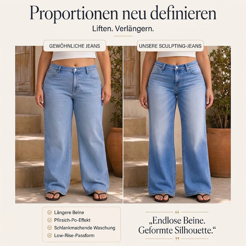 🎁🎁Heute – 50%!👖🔥Mühelos schicke, locker sitzende Jeans mit weitem Bein