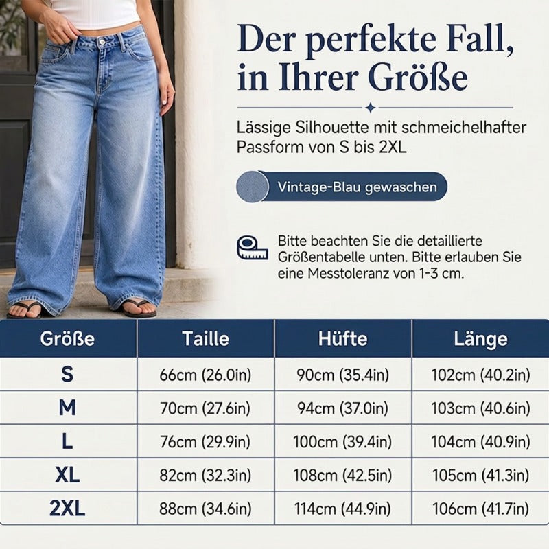 🎁🎁Heute – 50%!👖🔥Mühelos schicke, locker sitzende Jeans mit weitem Bein